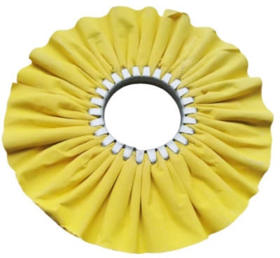 Yellow cloth polishing wheel.