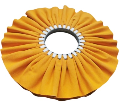 Orange cloth polishing wheel.